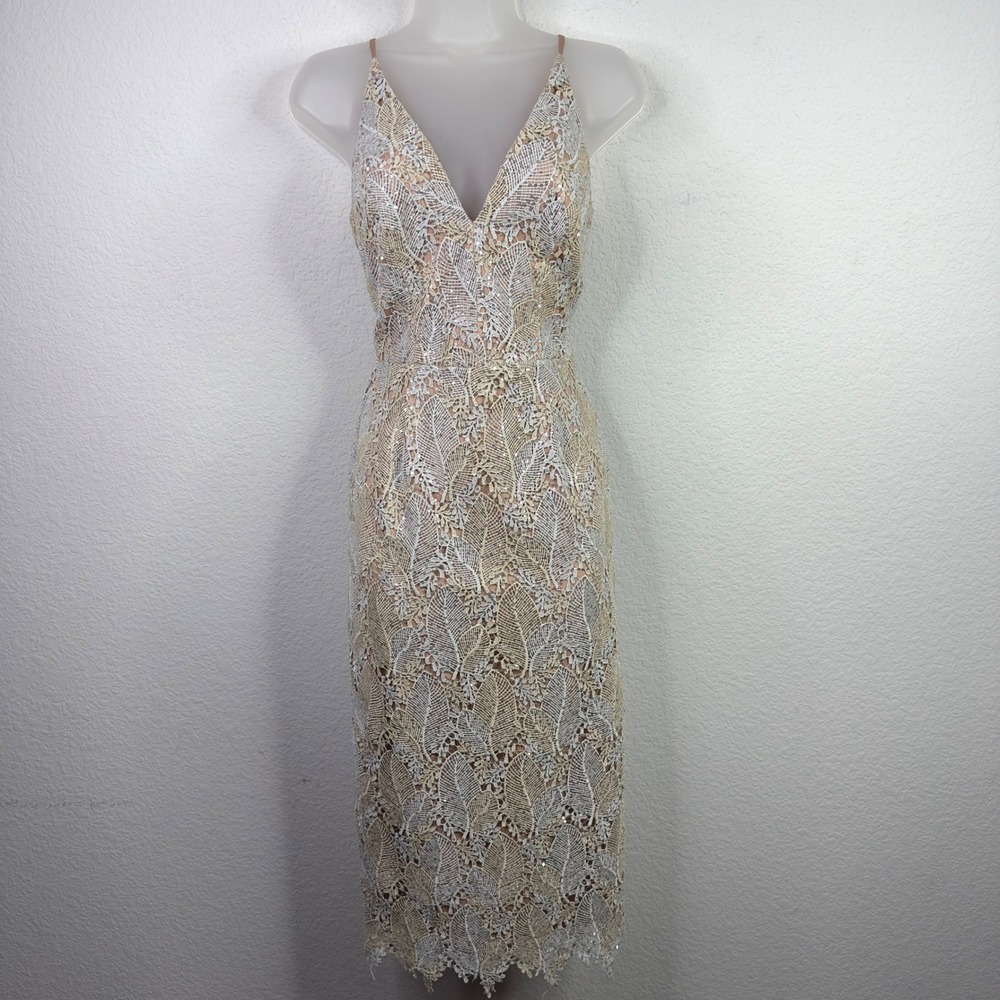 Dress The Population Aurora Dress Women S Gold Silver Lace Sequin Bridal Wedding